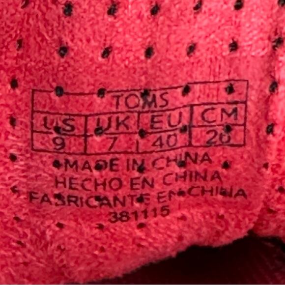 TOMS Del Rey Navy Blue Multi Woven Lace Up Sneakers Size 9 - Picture 9 of 9